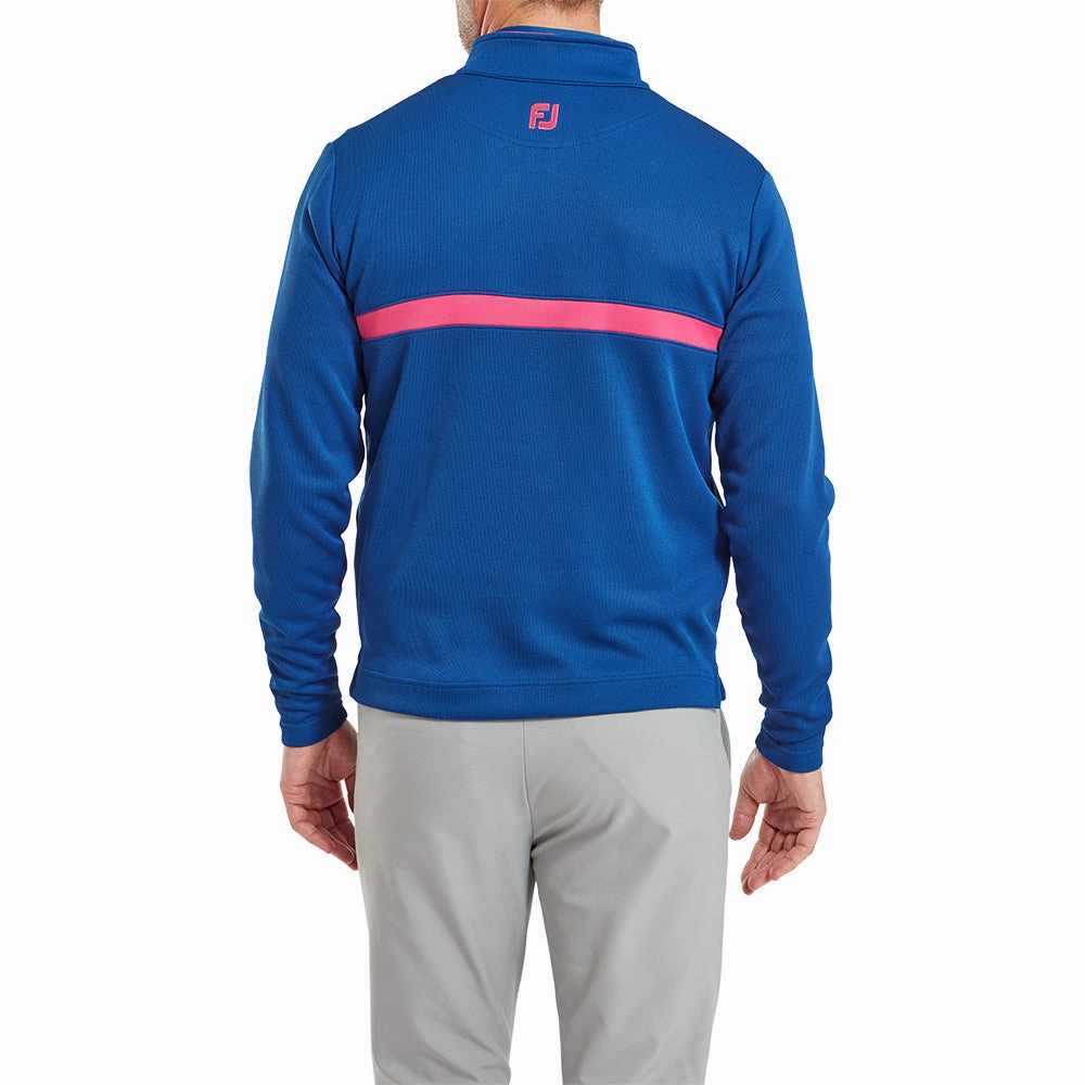 product office appropriateness Cool Vibes FootJoy Inset Stripe Chillout Pullover - Deep Blue/Berry