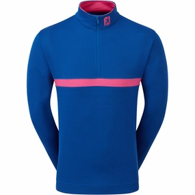 right for hot weather product future prospects FootJoy Inset Stripe Chillout Pullover - Deep Blue/Berry