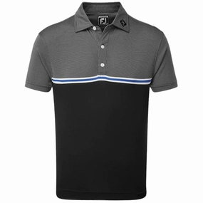 Easy Comfort Outdoor Wear FootJoy Jacquard Top Colour Block Polo Shirt - Black
