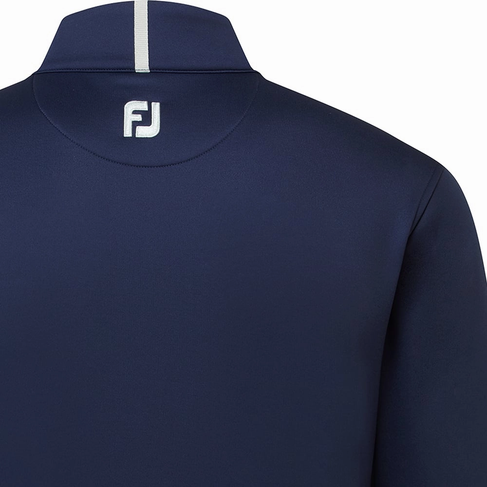 FootJoy Jersey Solid Chillout 1/4 Zip Pullover - Navy/Grey style test Chill Vibes