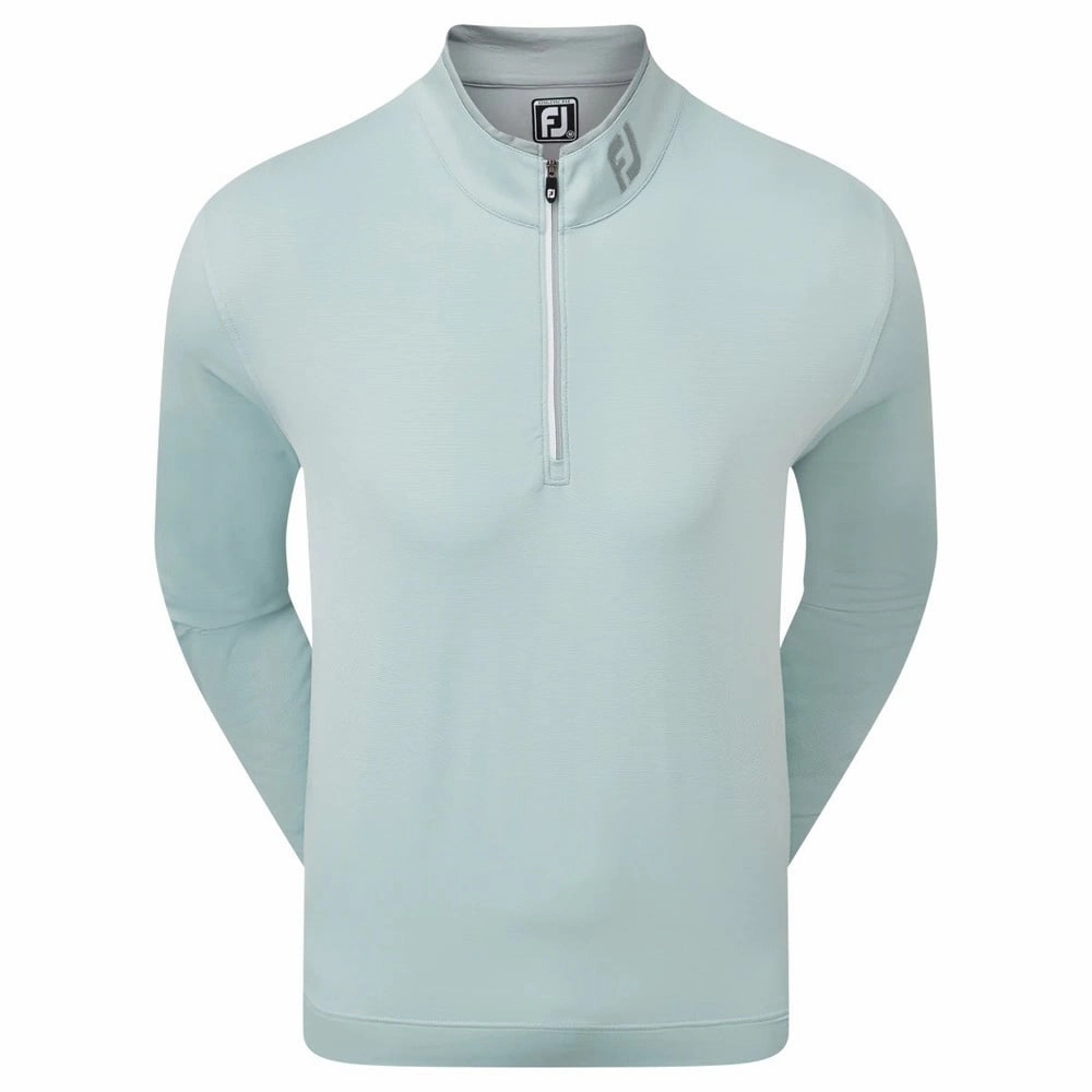 FootJoy Lightweight Microstripe Chill-Out Sweater - Grey/Ice Blue Athletic Hoodie Cozy And Stylish