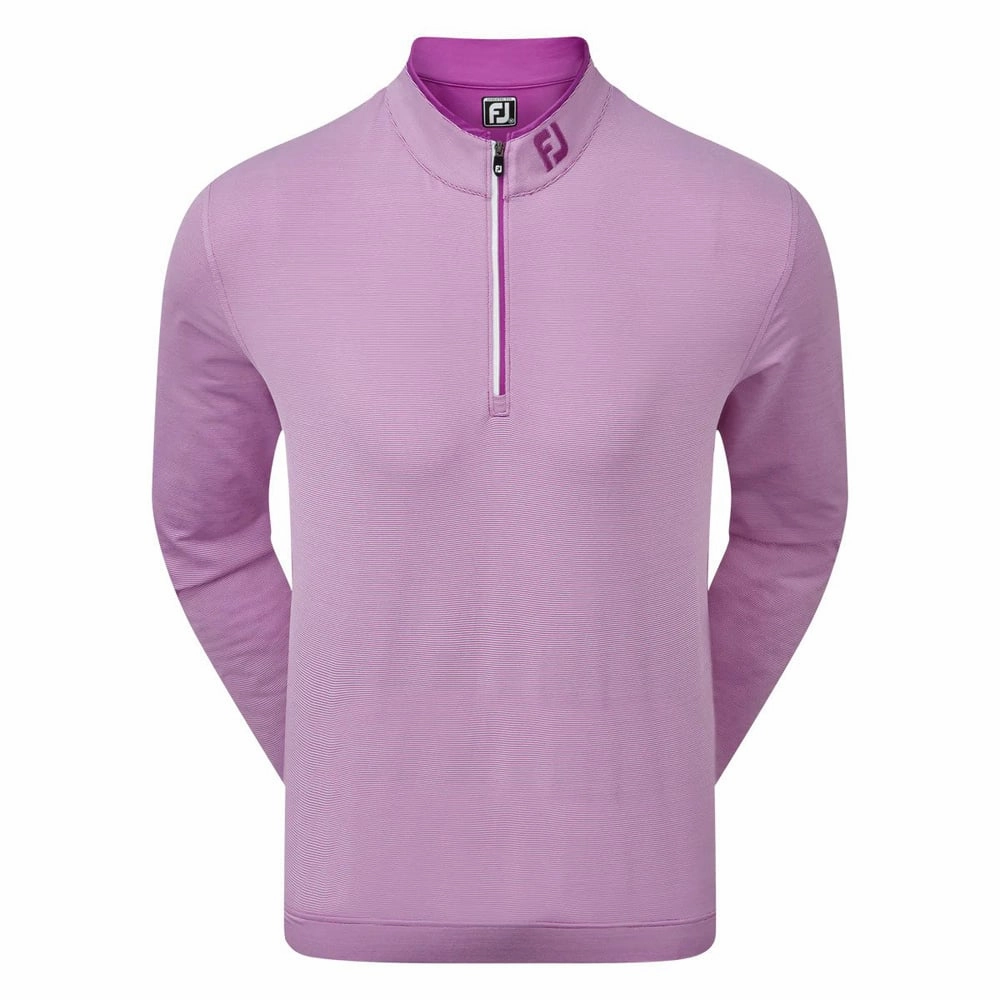 FootJoy Lightweight Microstripe Chill-Out Sweater - Mulberry/White Fresh Active