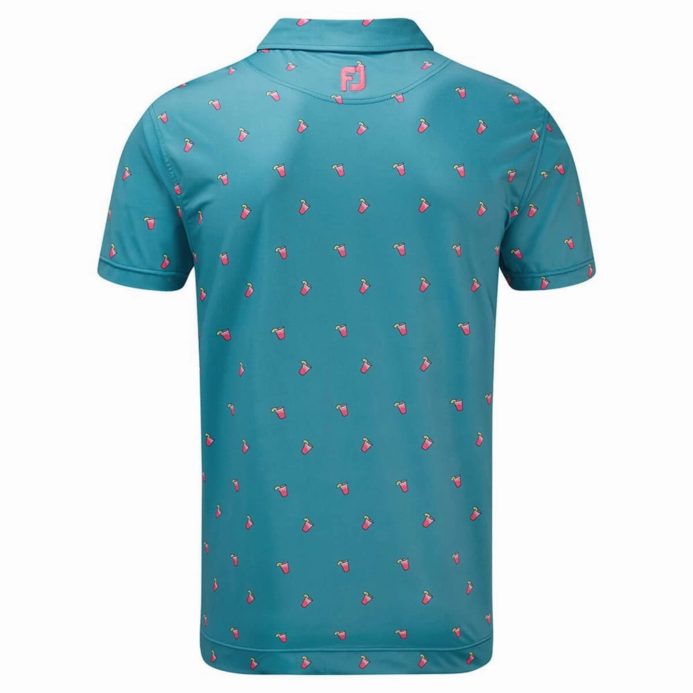 Smart Outfit FootJoy Lisle Cocktail Print Polo Shirt - Storm Blue
