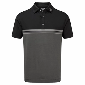 FootJoy Lisle End on End Stripe - Black/Coal PocketDetail AntiStaticLining