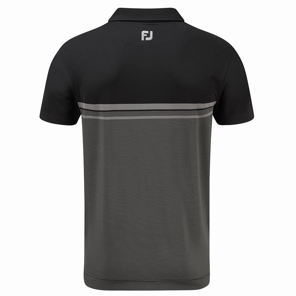 FootJoy Lisle End on End Stripe - Black/Coal Low Impact Manufacturing Ultra Soft Finish