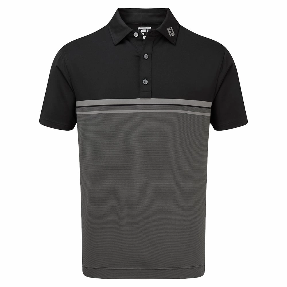 loose fitting FootJoy Lisle End on End Stripe - Black/Coal