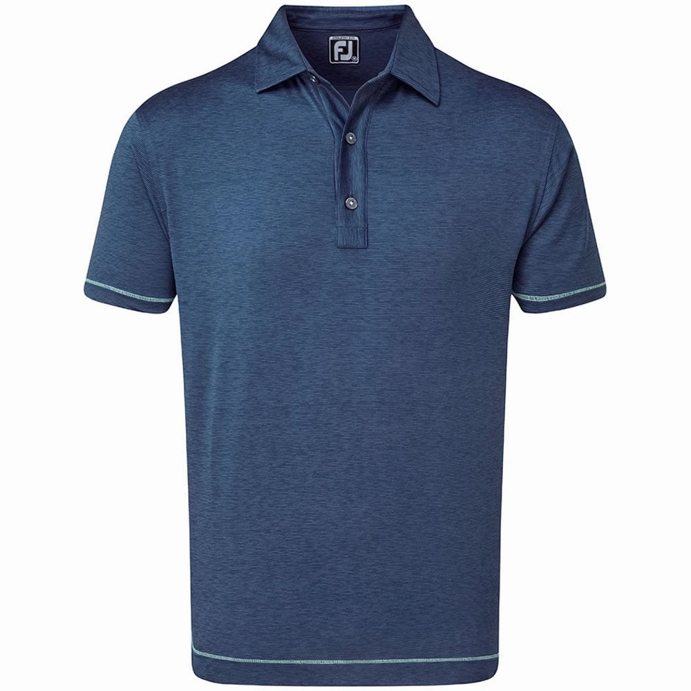 FootJoy Lisle Spacedye Microstripe Polo Shirt - Blue cyber monday Seasonal Comfort
