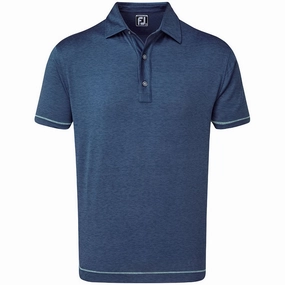 FootJoy Lisle Spacedye Microstripe Polo Shirt - Blue Casual everyday wear Low carbon footprint