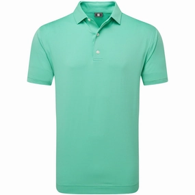 ReinforcedHems FootJoy Micro Feeder Stripe Lisle Polo Shirt - Lagoon/Mint