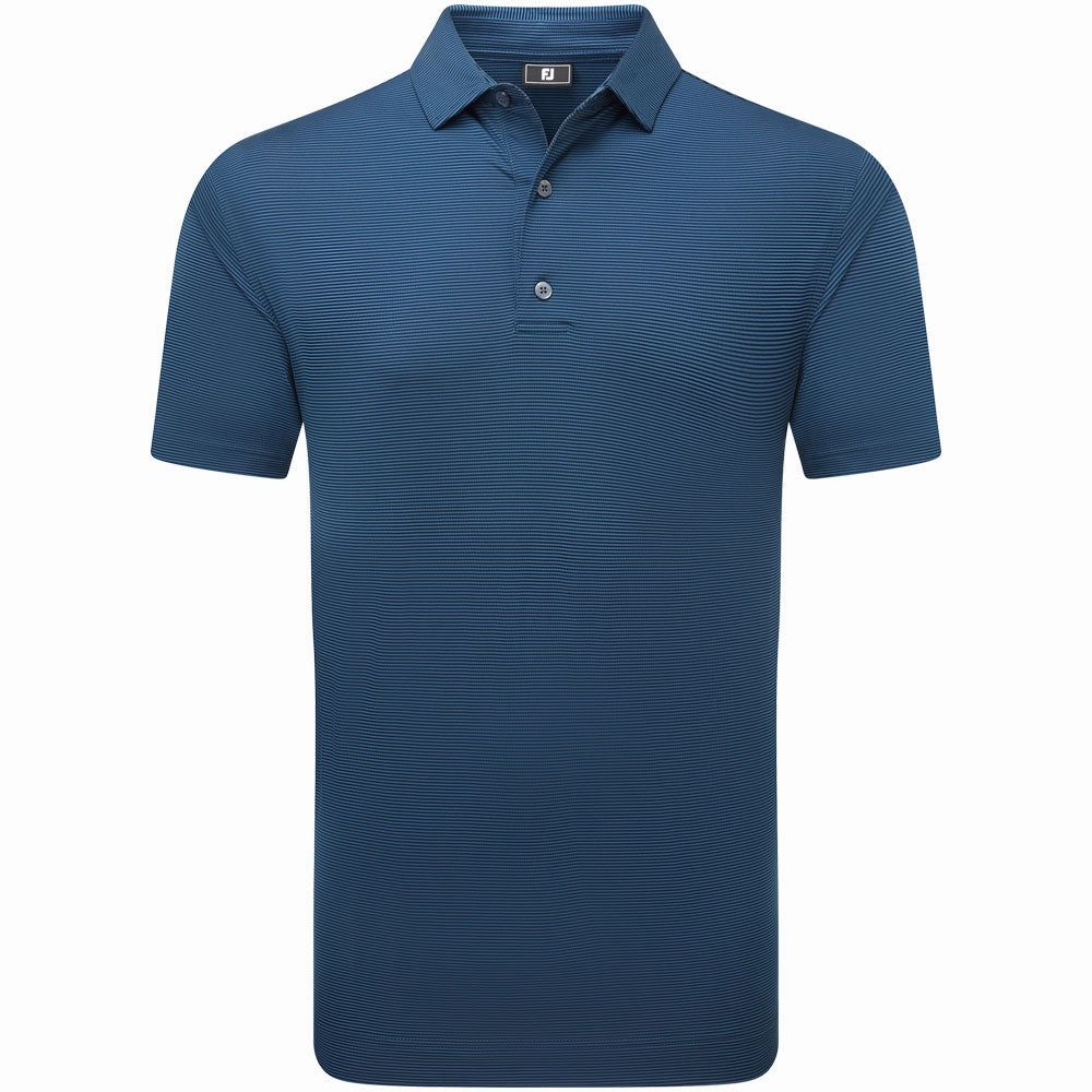 FootJoy Micro Feeder Stripe Lisle Polo Shirt - Navy Tonal Cozy Touch Light and Comfortable