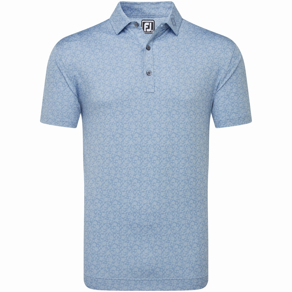 FootJoy Painted Floral Lisle Polo Shirt - Storm Breathable Fit Wear