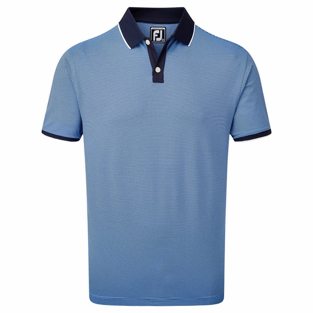 FootJoy Pique Ministripe Polo Shirt - Navy/Lagoon Comfortable And Trendy