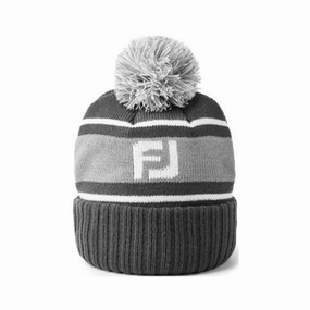 Sharp Finish Pastel Shade FootJoy Pom Pom Beanie - Charcoal/Grey