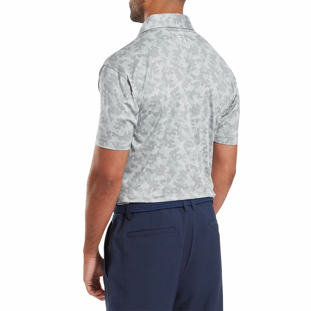 Chafe Free Armhole FootJoy Pop Camo Lisle Polo Shirt - Grey