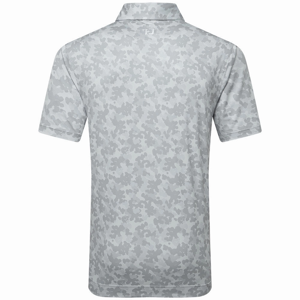 Skinny Fit FootJoy Pop Camo Lisle Polo Shirt - Grey