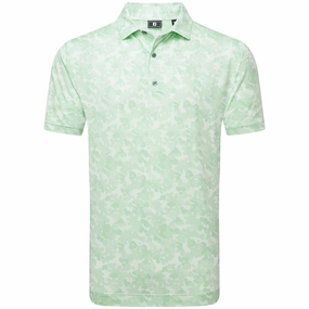FootJoy Pop Camo Lisle Polo Shirt - Pistachio EnhancedDurabilityFinish