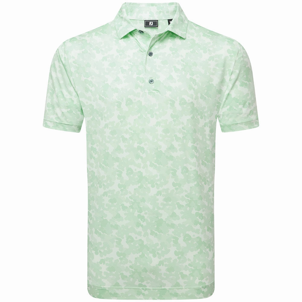 FootJoy Pop Camo Lisle Polo Shirt - Pistachio EnhancedDurabilityFinish