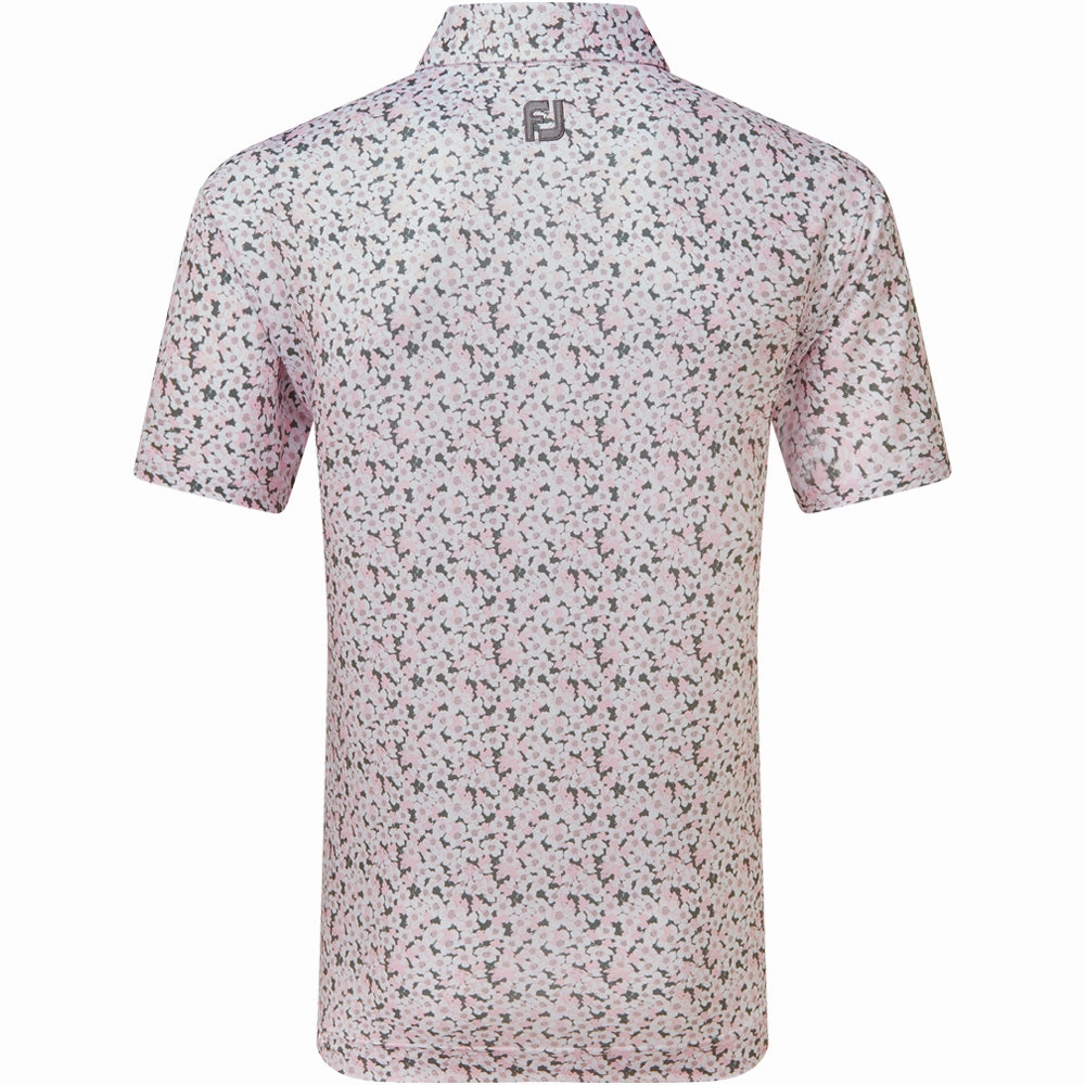 FootJoy Primrose Print Lisle Polo Shirt - Light Pink Minimal Trend