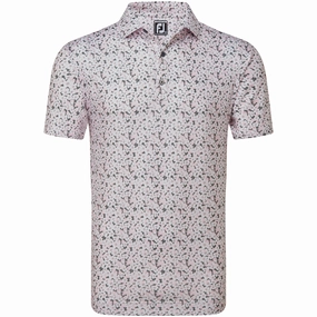 WrinkleResistant FootJoy Primrose Print Lisle Polo Shirt - Light Pink