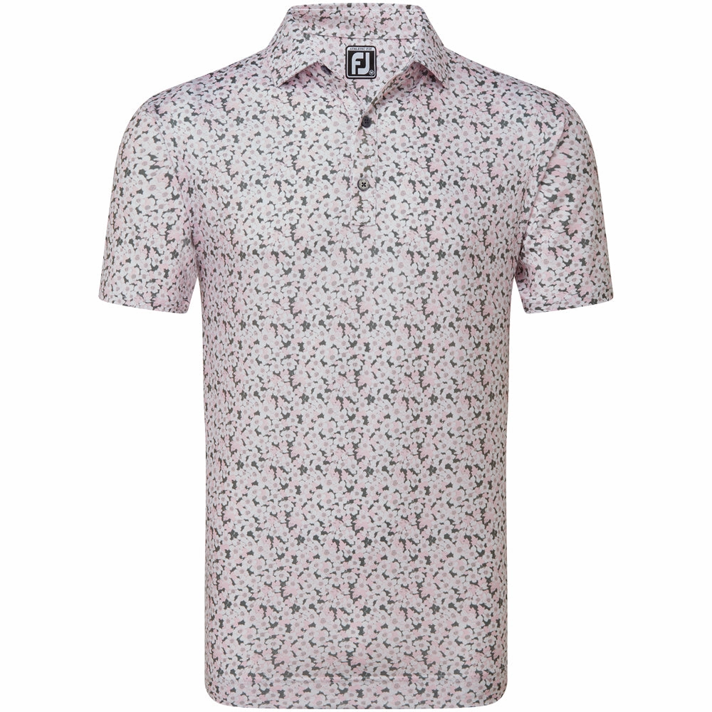WrinkleResistant FootJoy Primrose Print Lisle Polo Shirt - Light Pink
