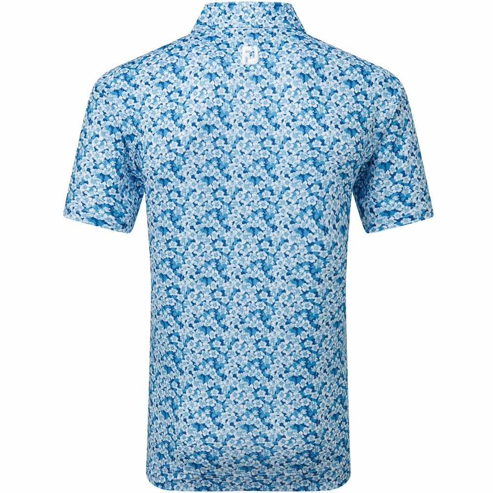 FootJoy Primrose Print Lisle Polo Shirt - Ocean sporty wear Anti-pilling