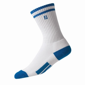 Keychain FootJoy ProDry Crew Junior Socks - White/Blue