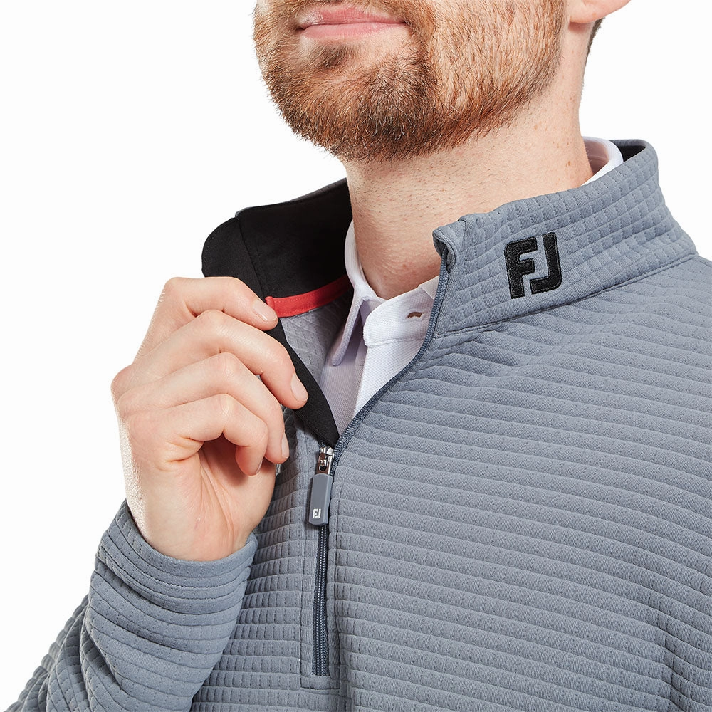 FootJoy Quilt Texture Chill-Out Pullover - Flint Corduroy