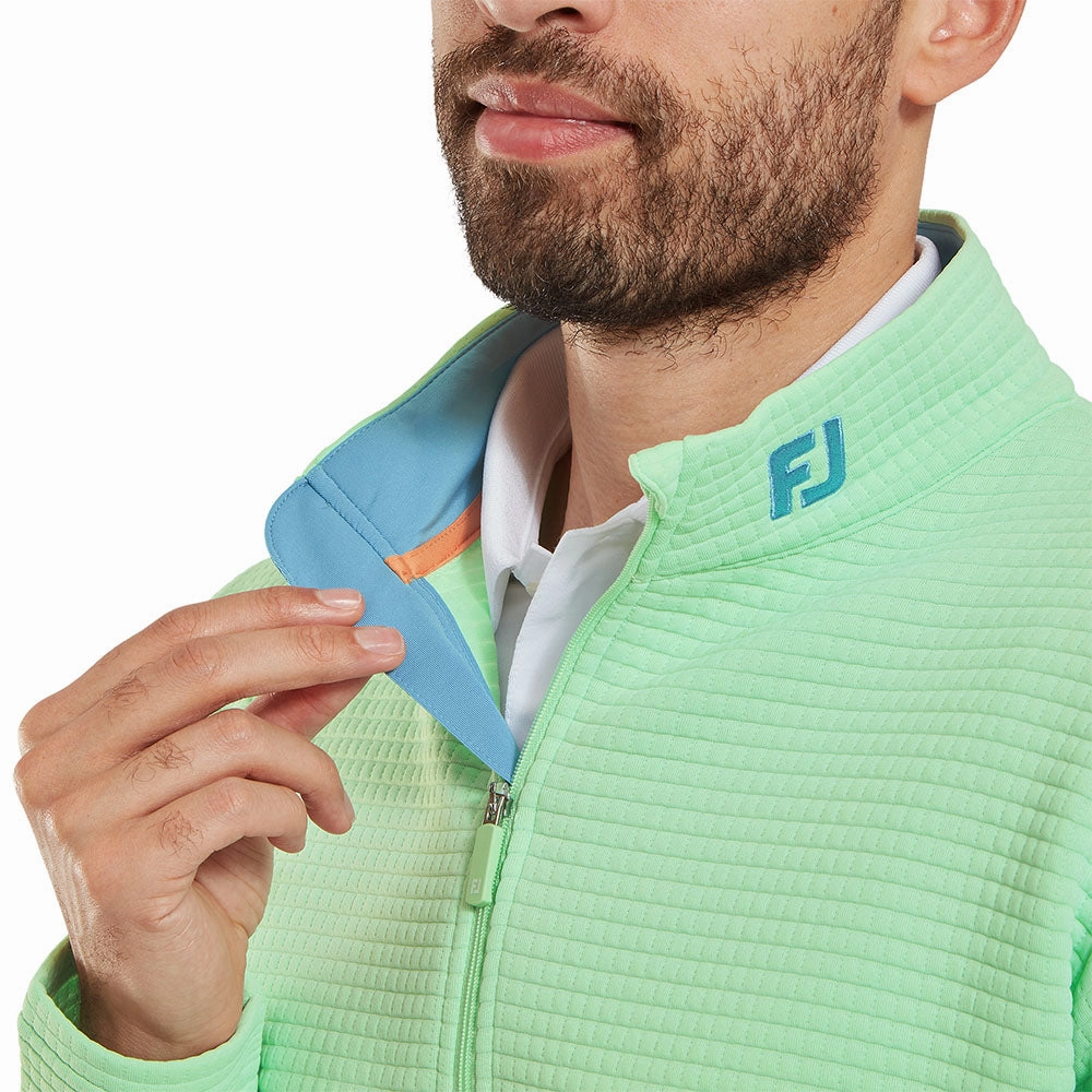 anti pill coating FootJoy Quilt Texture Chill-Out Pullover - Pistachio