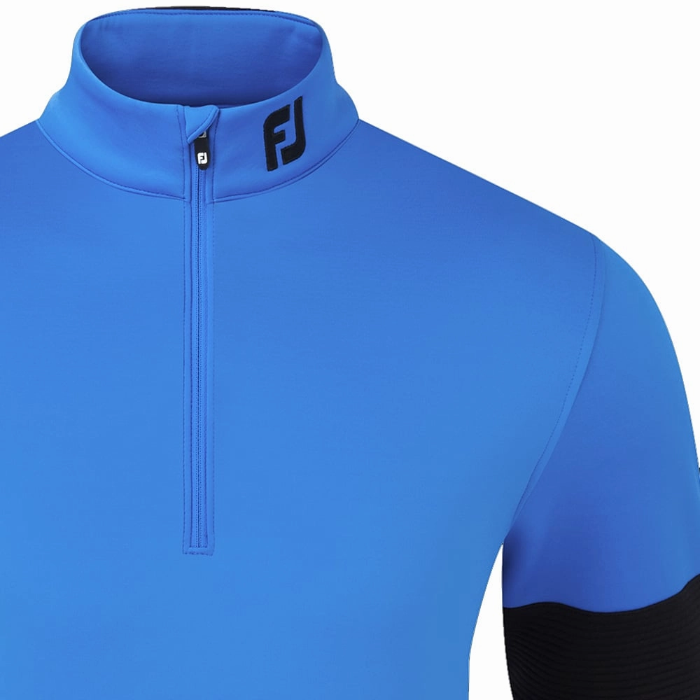 FootJoy Ribbed Chill-Out XP 1/2 Zip Pullover - Sapphire/Black Soft Texture