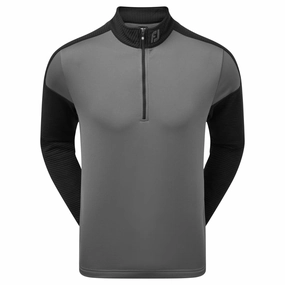 FootJoy Ribbed Chill-out Xtreme 1/4 Zip Pullover - Charcoal/Black Rough texture Half sleeve