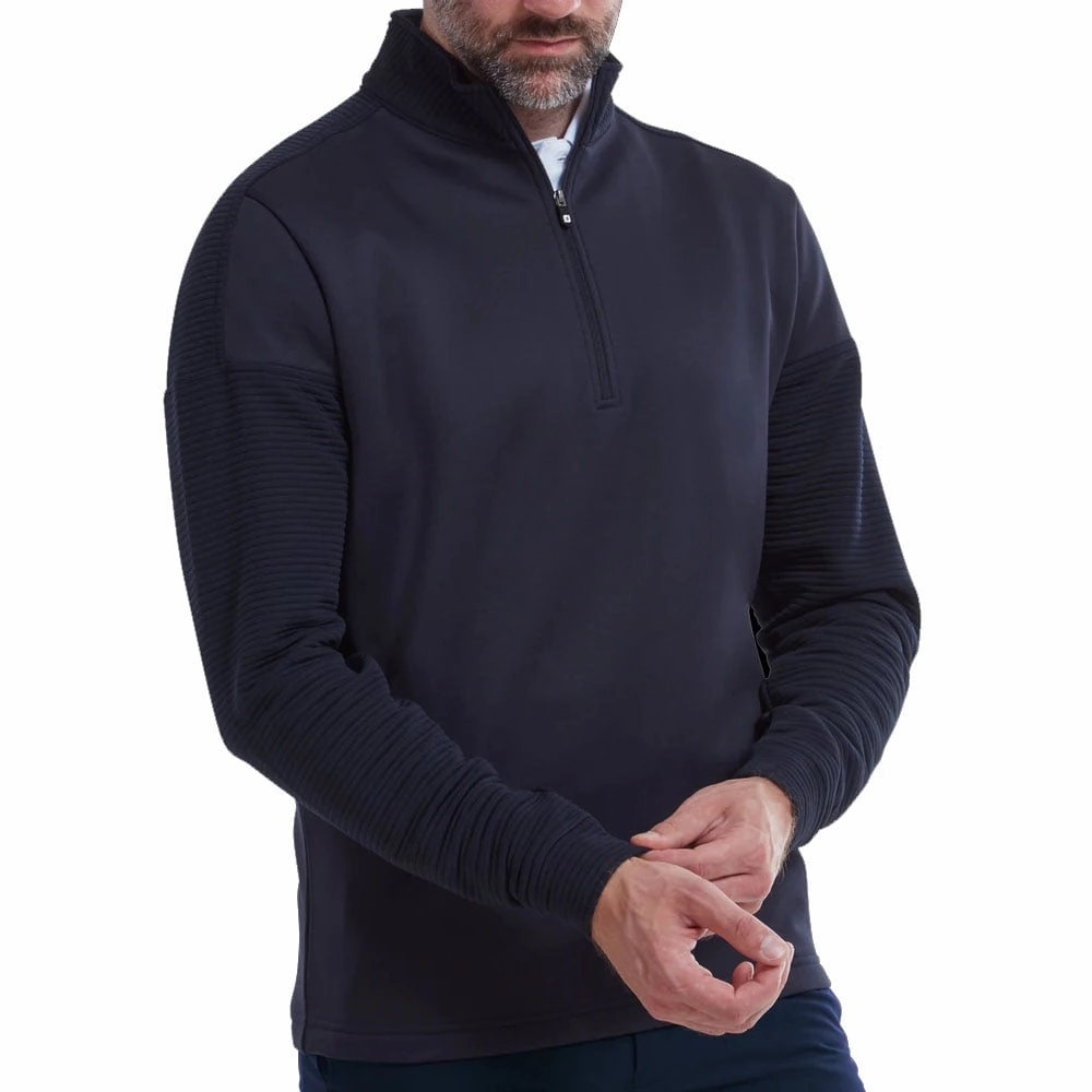 dancing suitable product high end luxury FootJoy Ribbed Chill-out Xtreme 1/4 Zip Pullover - Navy