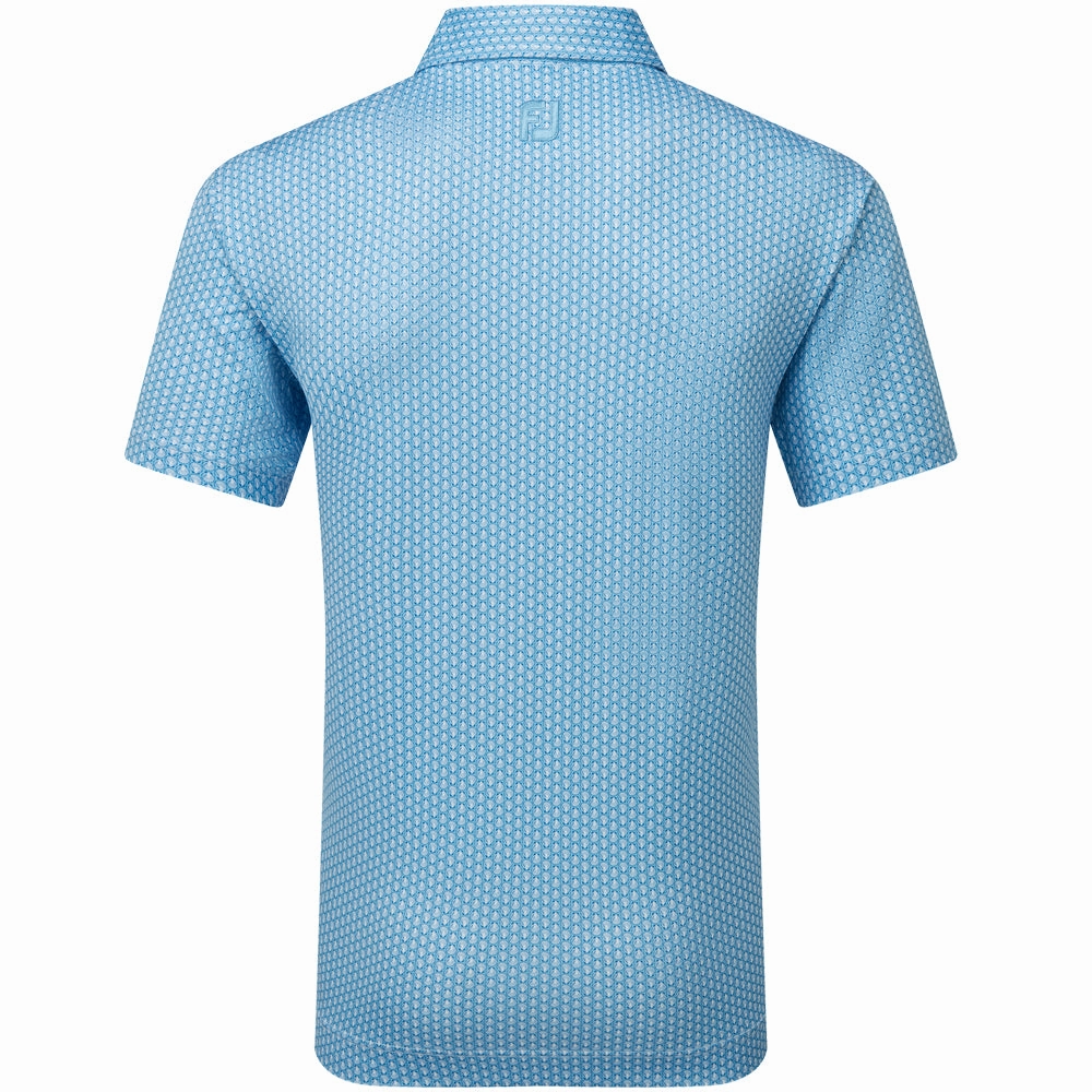 Relaxed and Comfy FootJoy Scallop Shell Foulard Polo Shirt - Blue Sky