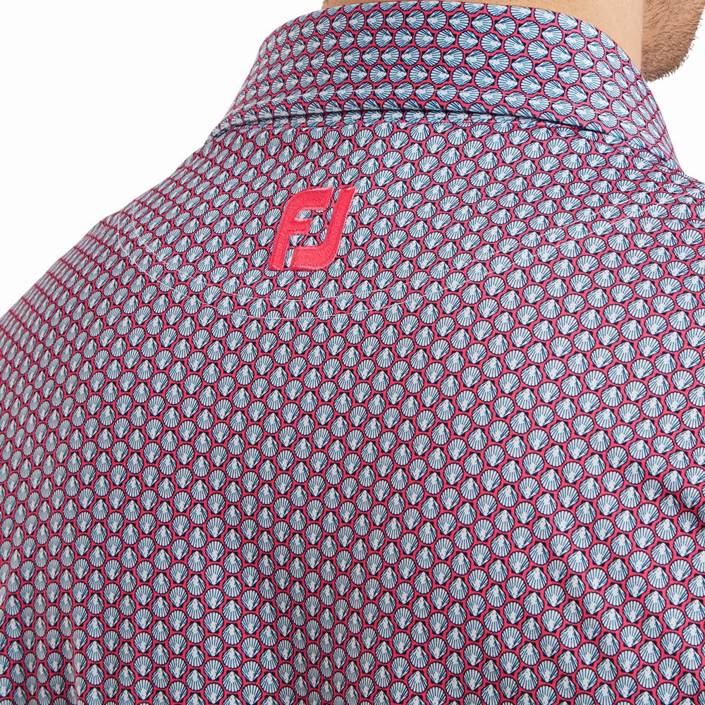 budget-friendly Seasonal Fashion FootJoy Scallop Shell Foulard Polo Shirt - Coral Red