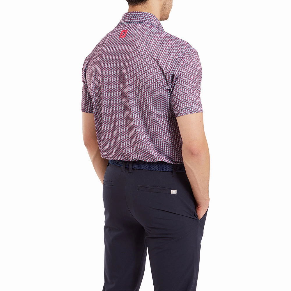 EcoFriendly Dye FootJoy Scallop Shell Foulard Polo Shirt - Coral Red