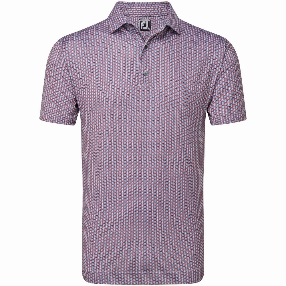 FootJoy Scallop Shell Foulard Polo Shirt - Coral Red Breathable mesh Seasonal Fashion