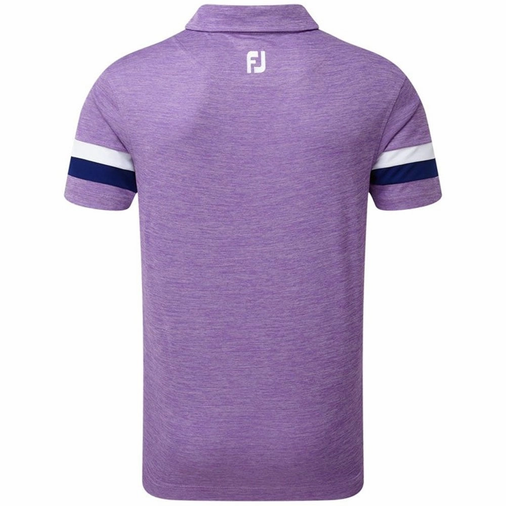 Abstract mystery FootJoy Smooth Pique Spacedye Sleevebands Polo Shirt - Purple/Blue/White