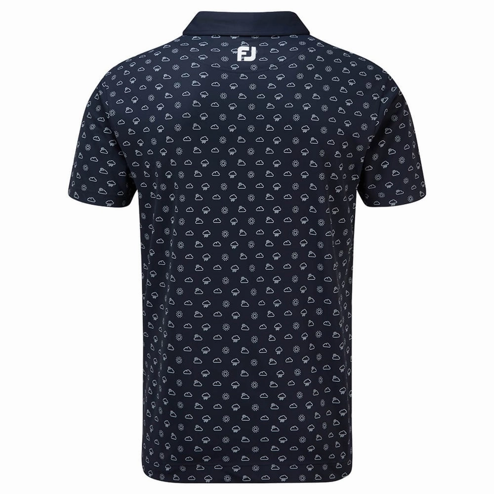 Soft and Cozy FootJoy Smooth Pique Weather Print - Navy