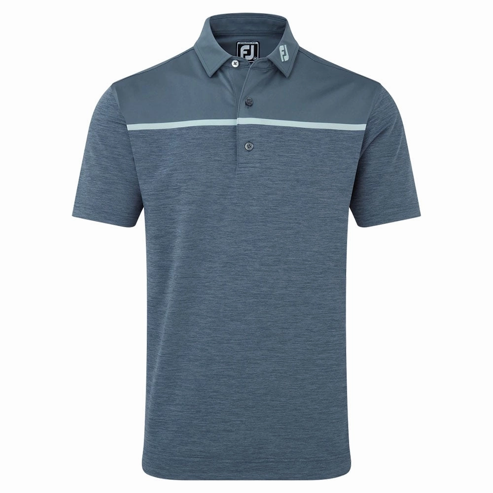 FootJoy Space Dye Block Lisle Polo Shirt - Bluestone Versatile Design