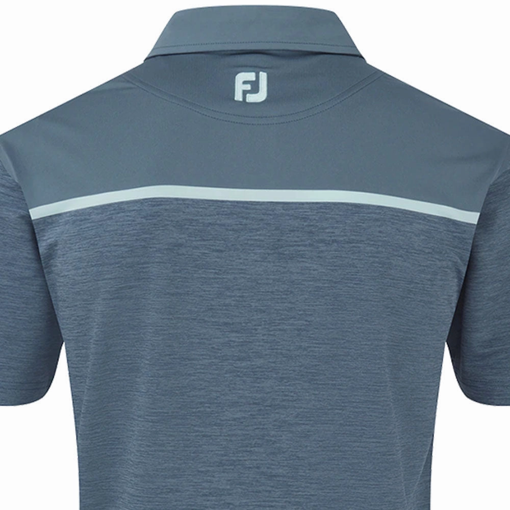 FootJoy Space Dye Block Lisle Polo Shirt - Bluestone simple design