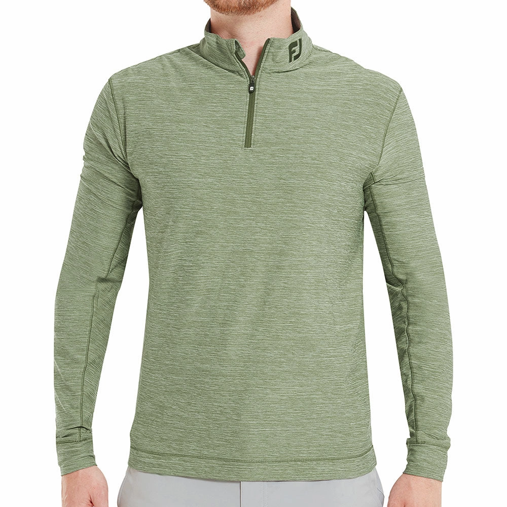 product business casual suitability FootJoy Space Dye Chill-Out 1/4 Zip Pullover - Olive