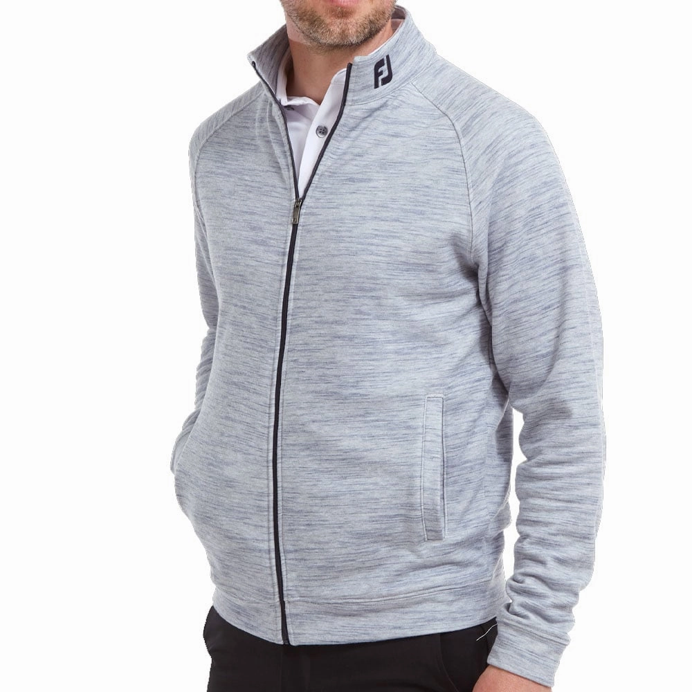 FootJoy Space Dye Fleece Full Zip Mid Layer - Navy Chill Style anti pill coating