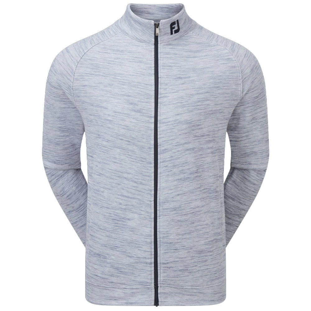 FootJoy Space Dye Fleece Full Zip Mid Layer - Navy Cold Weather product marbled pattern