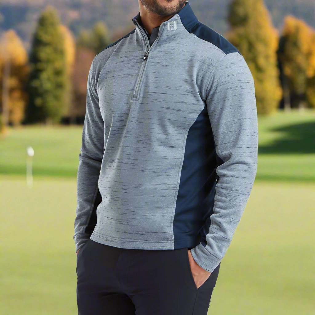 FootJoy Space Dye Thermal 1/4 Zip Chillout - Navy Fresh Bold Cold Weather