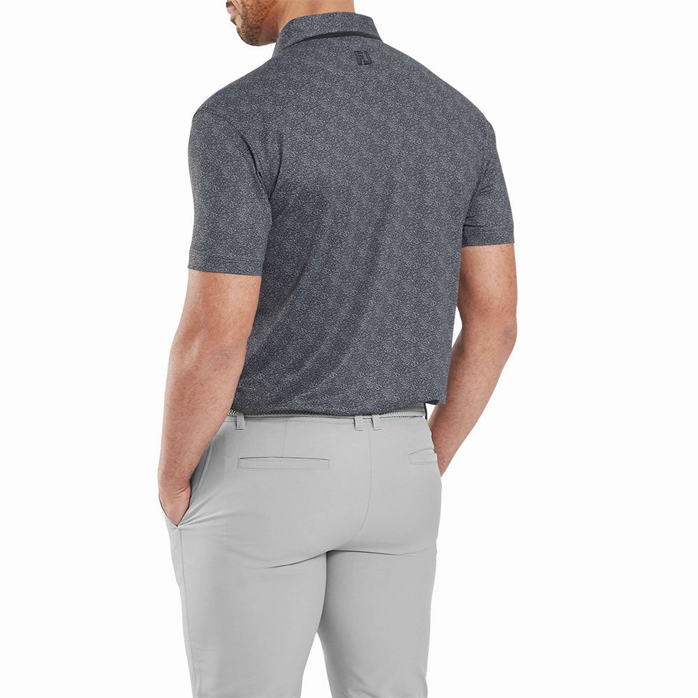 Active Comfort FootJoy Speckle Print Pique Polo Shirt - Black/Flint