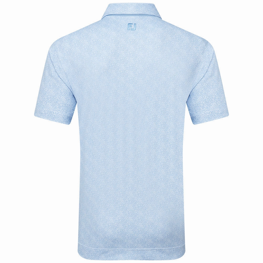 Relaxed Vibe FootJoy Speckle Print Pique Polo Shirt - Blue Jay/White