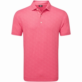 FootJoy Speckle Print Pique Polo Shirt - Pink Lemonade Eco Certified Fiber