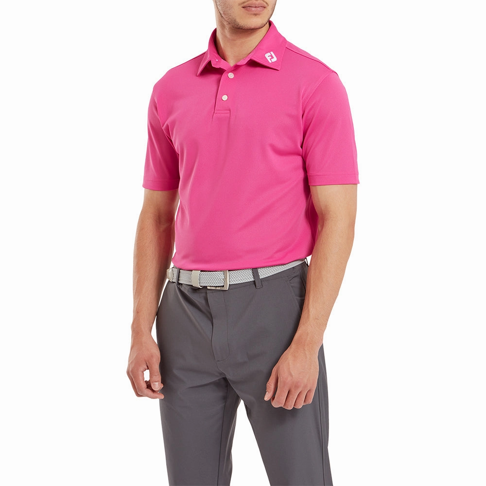 Classic Outfit Style Casual Style FootJoy Stretch Pique Solid Athletic Polo Shirt - Hot Pink