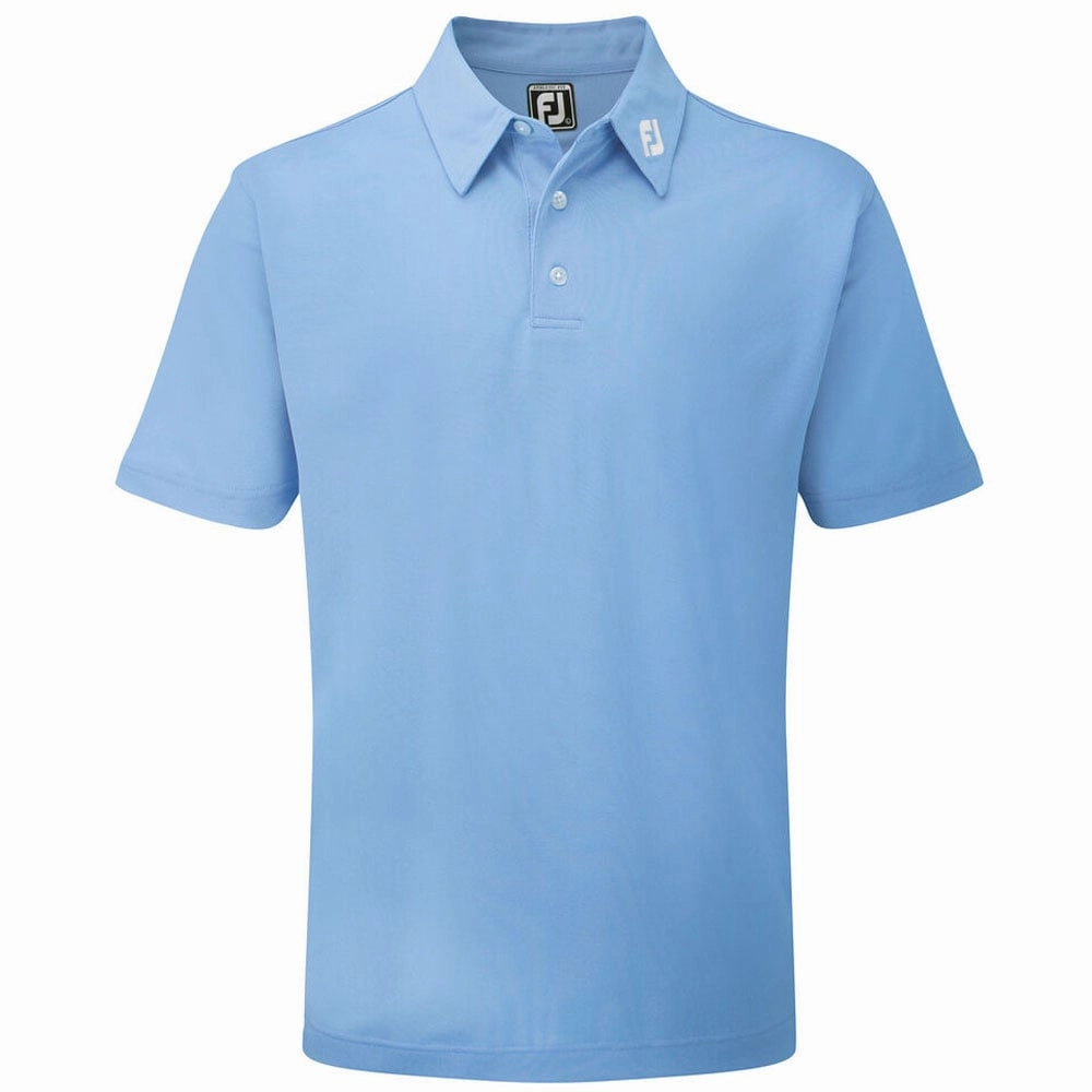 FootJoy Stretch Pique Solid Athletic Polo Shirt - Light Blue Vegan coordinate with other items