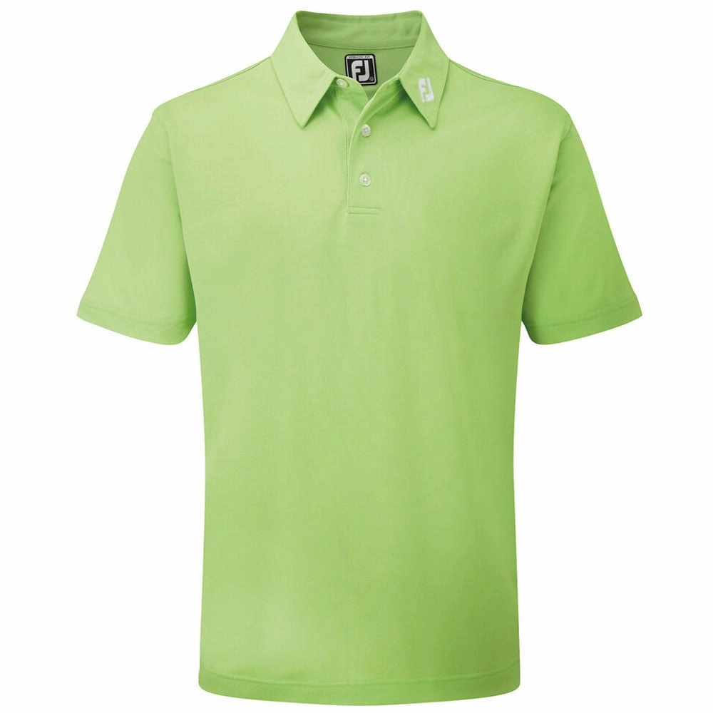 FootJoy Stretch Pique Solid Athletic Polo Shirt - Lime Office Wear