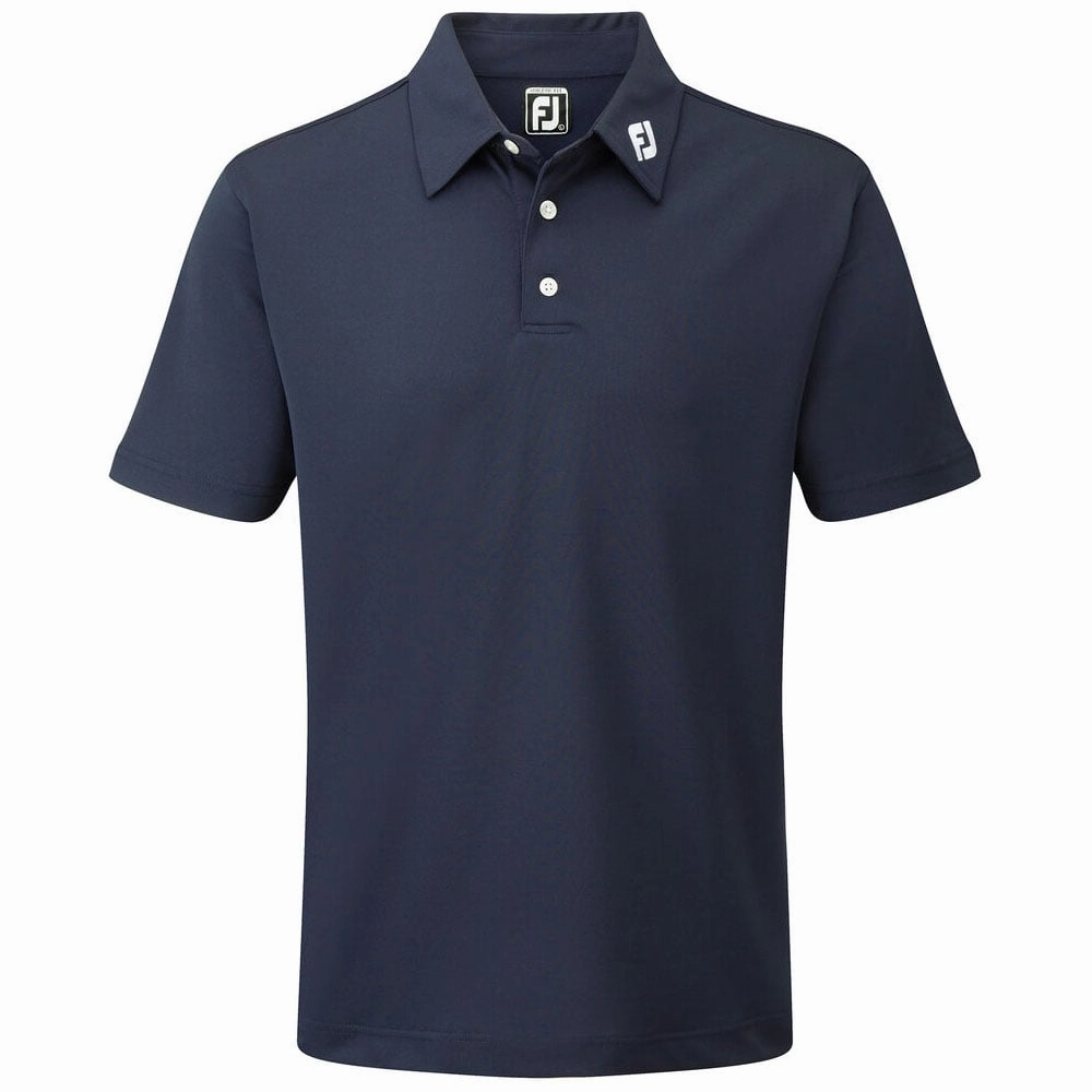 Reversible Design Concept High Density Cotton FootJoy Stretch Pique Solid Athletic Polo Shirt - Navy